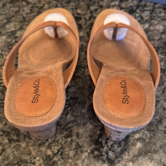 Style & Co chicklet cork wedge coffee sandal NIB 7 M - Picture 7 of 10
